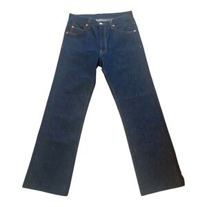 Re/Done Dark Rinse Raw Edge Hem Crop Jeans Sz 29 Levi’s Originals Vintage